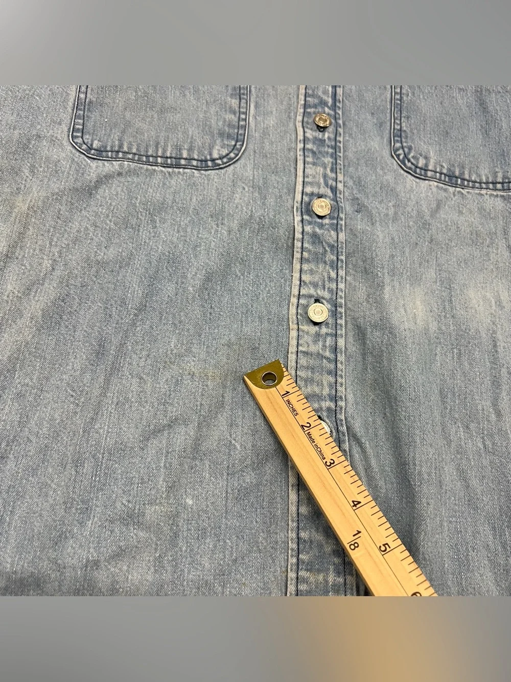 Vintage Polo Ralph Lauren Shirt Denim Long Sleeve Big Button Down Men L 80s USA